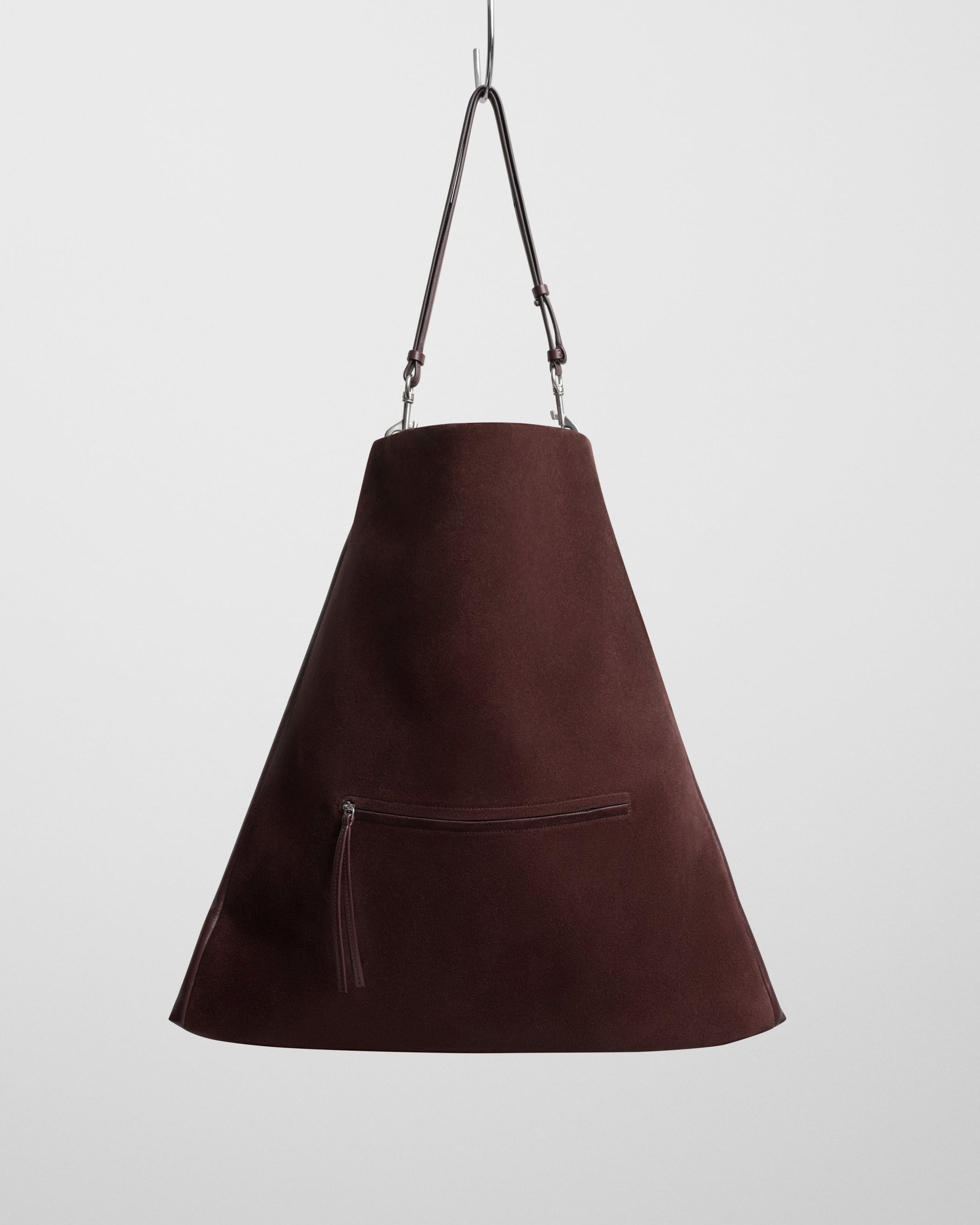 Back view of ACCORDION BAG in oxblood leather