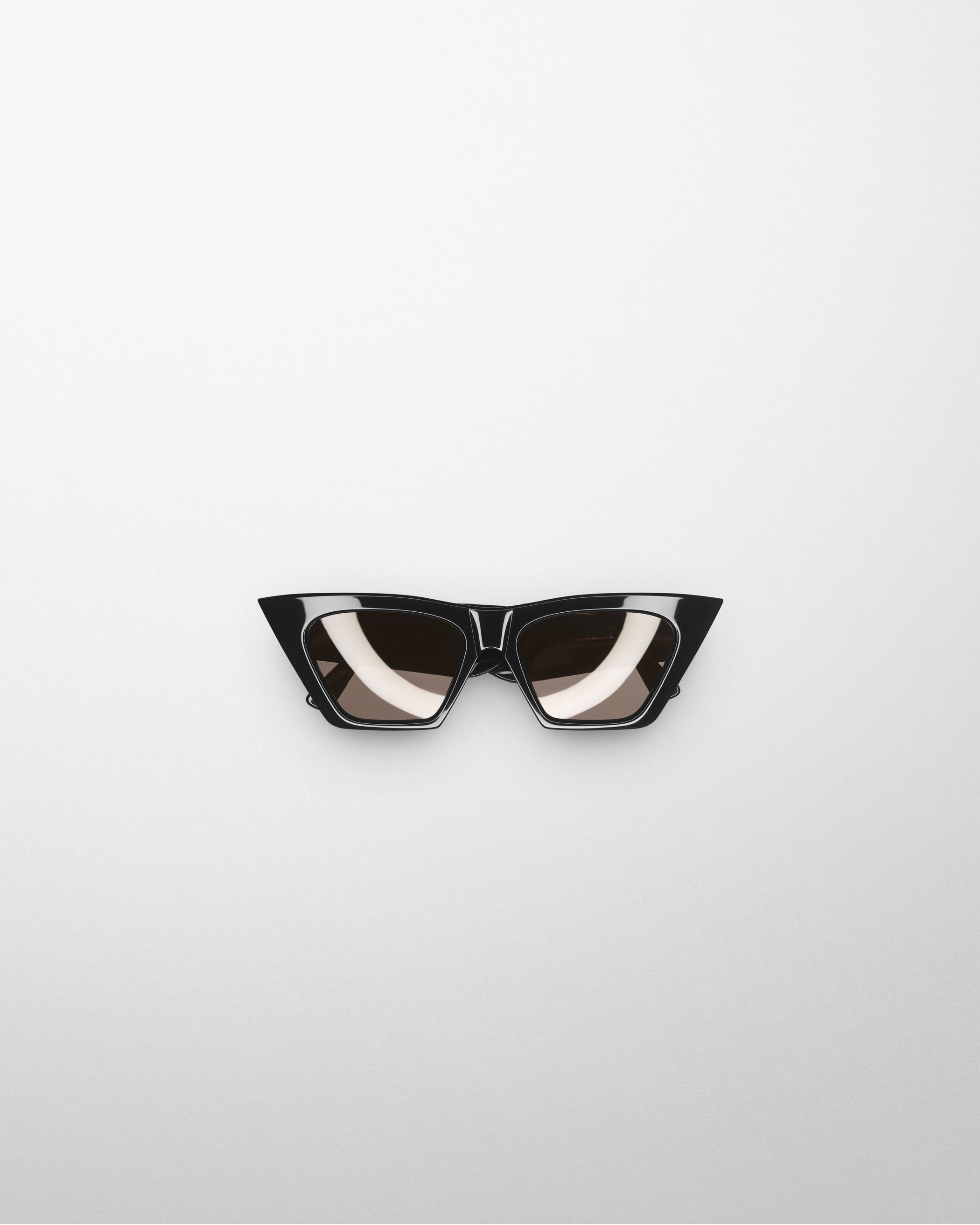 Front view of PEAK SUNGLASSES in black acetate