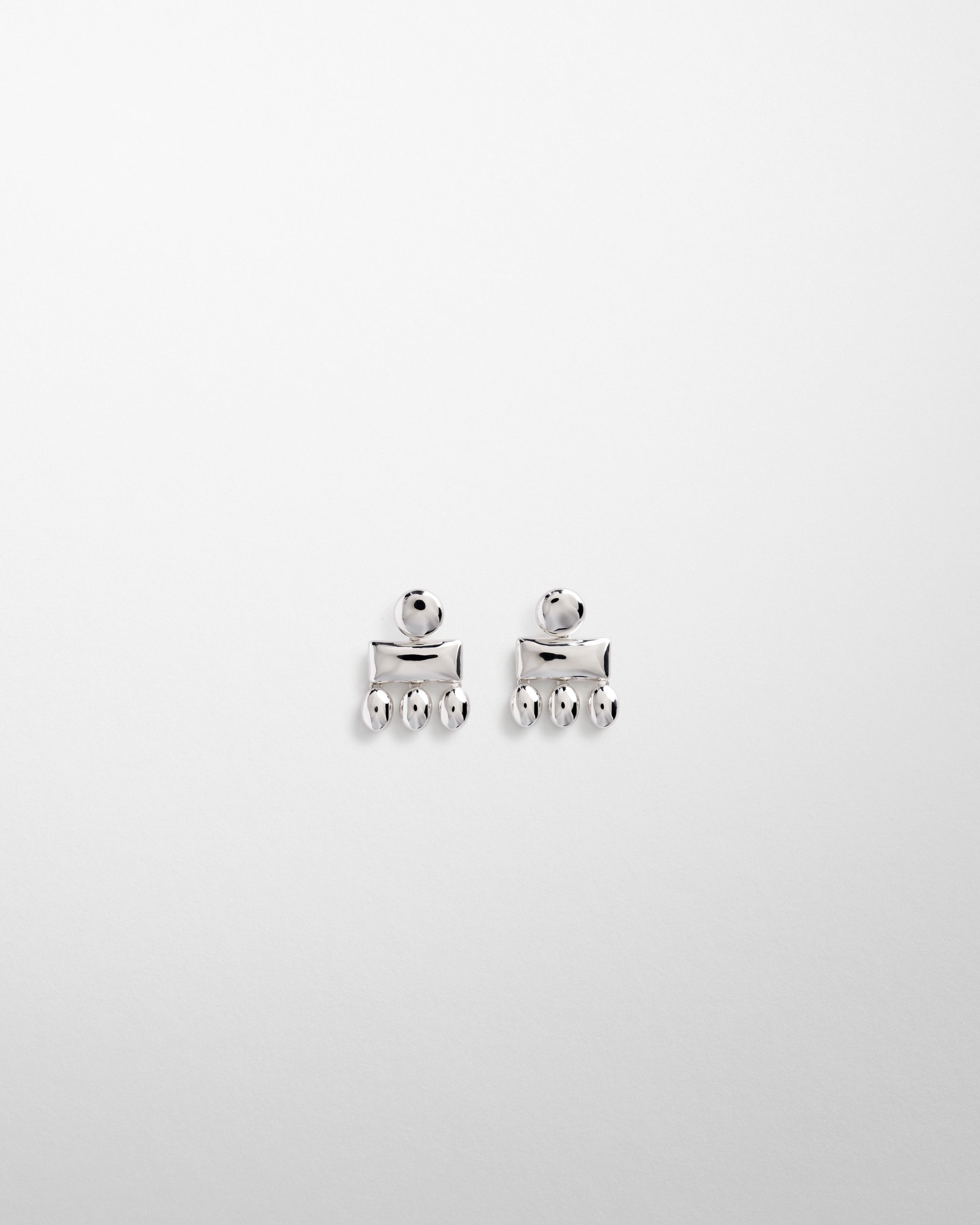 Front view of MINI CHANDELIER EARRINGS in sterling silver