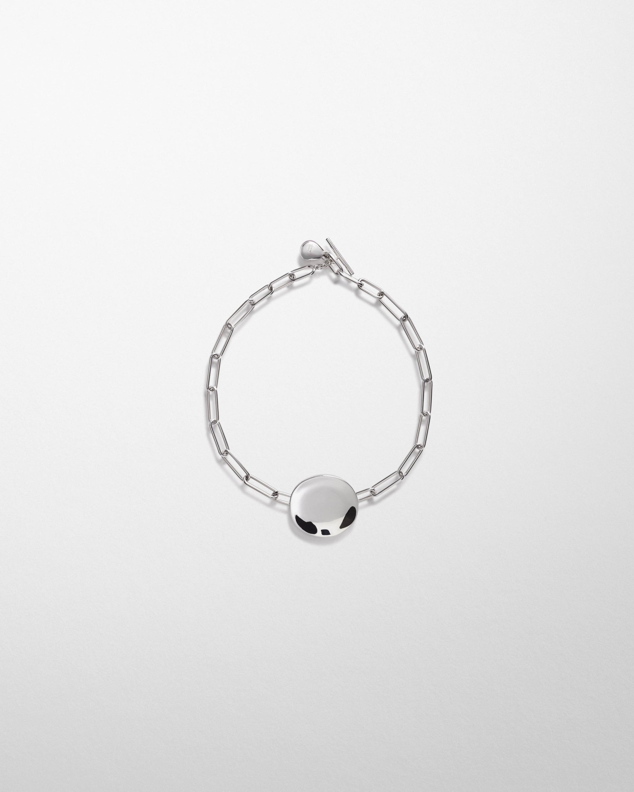 Front view of MEDALLION NECKLACE in sterling silver