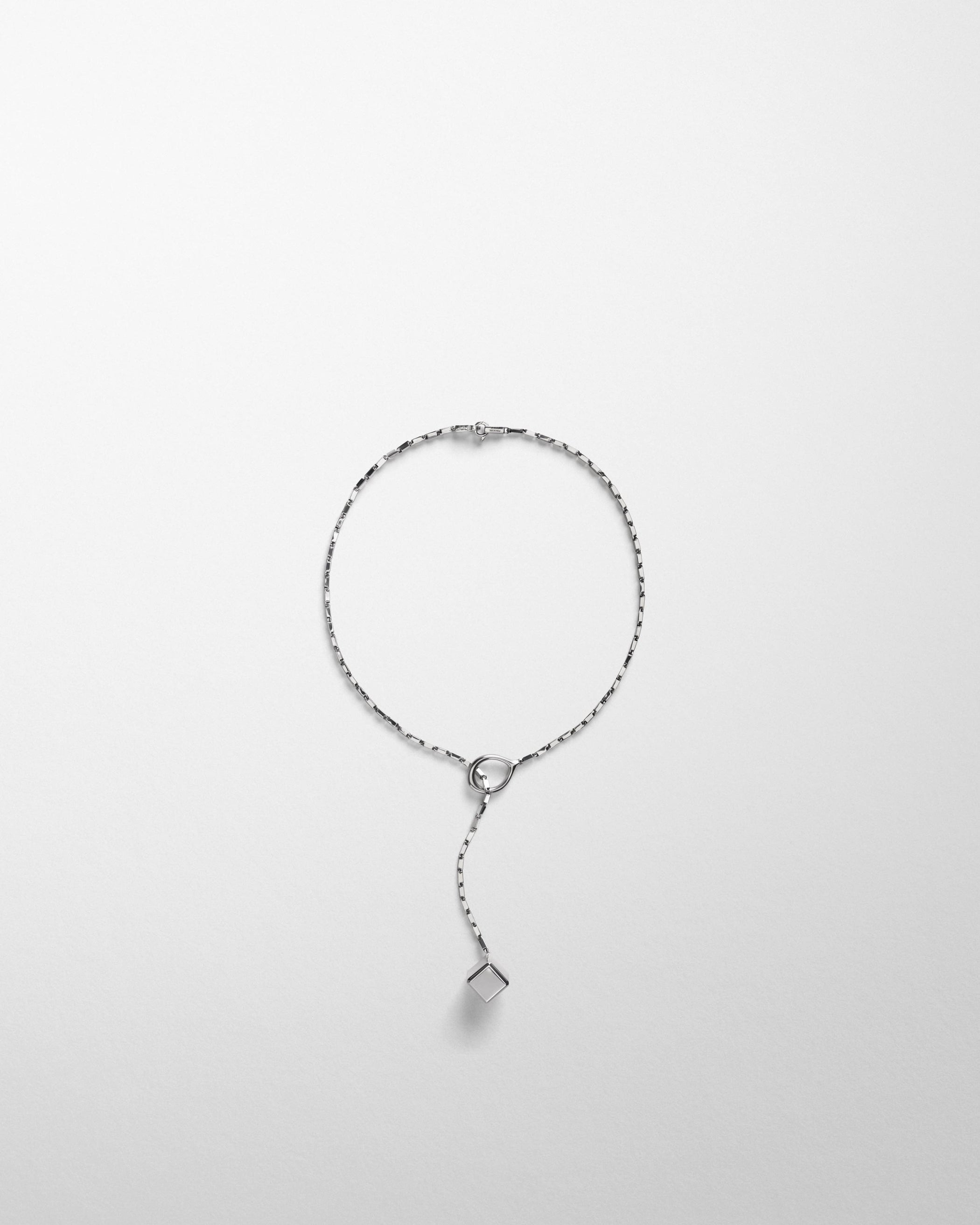 Front view of HOOP TIE PENDANT in sterling silver