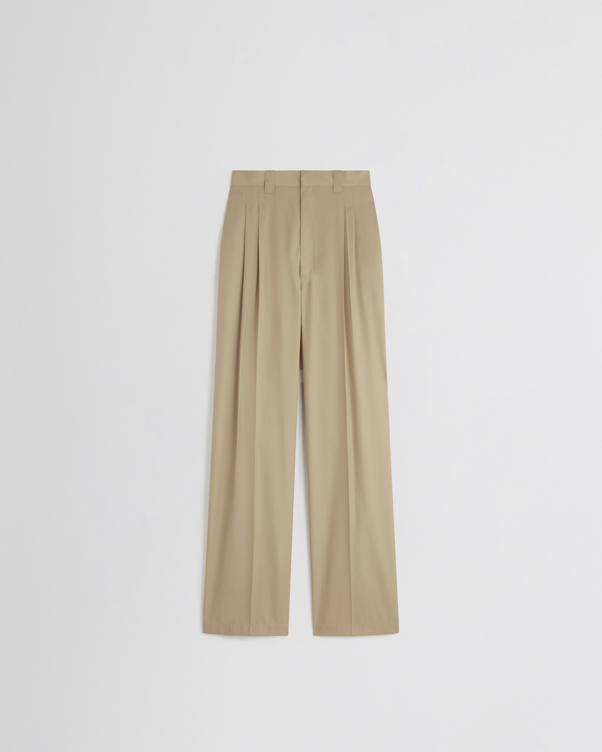 View of chino trousers in trench poly-twill