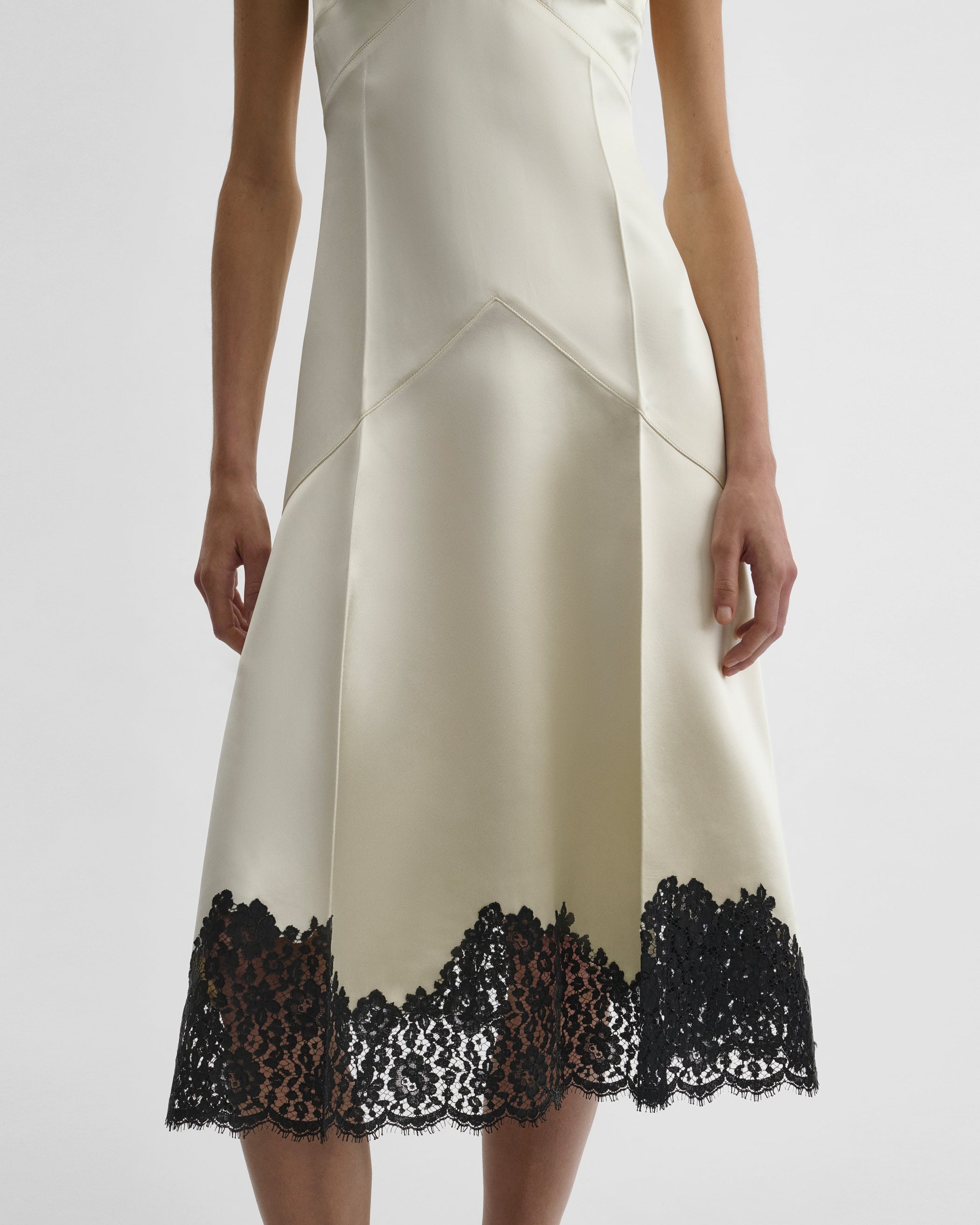 View of slicked slip in vanilla viscose