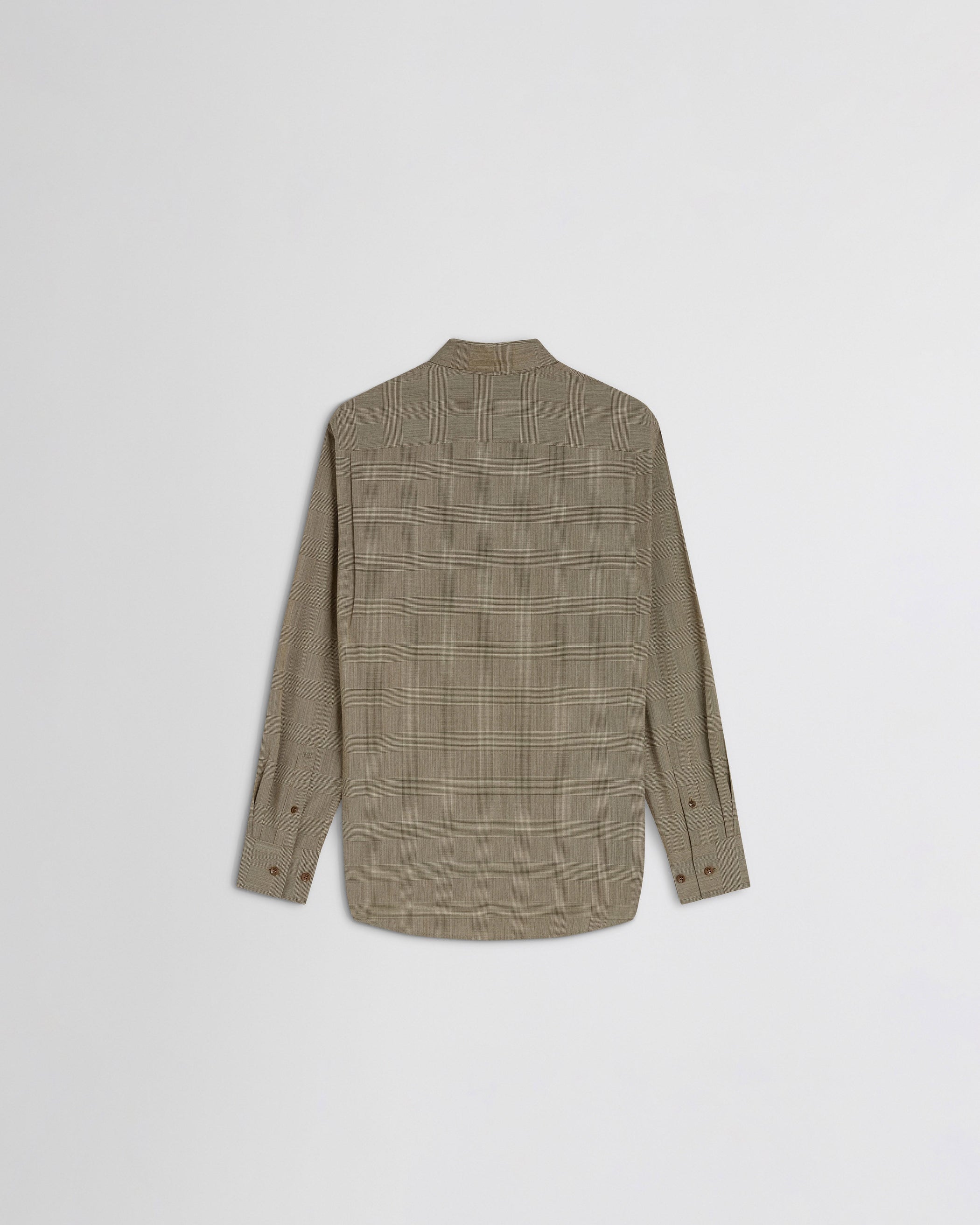 View of classic shirt in brown-beige wool