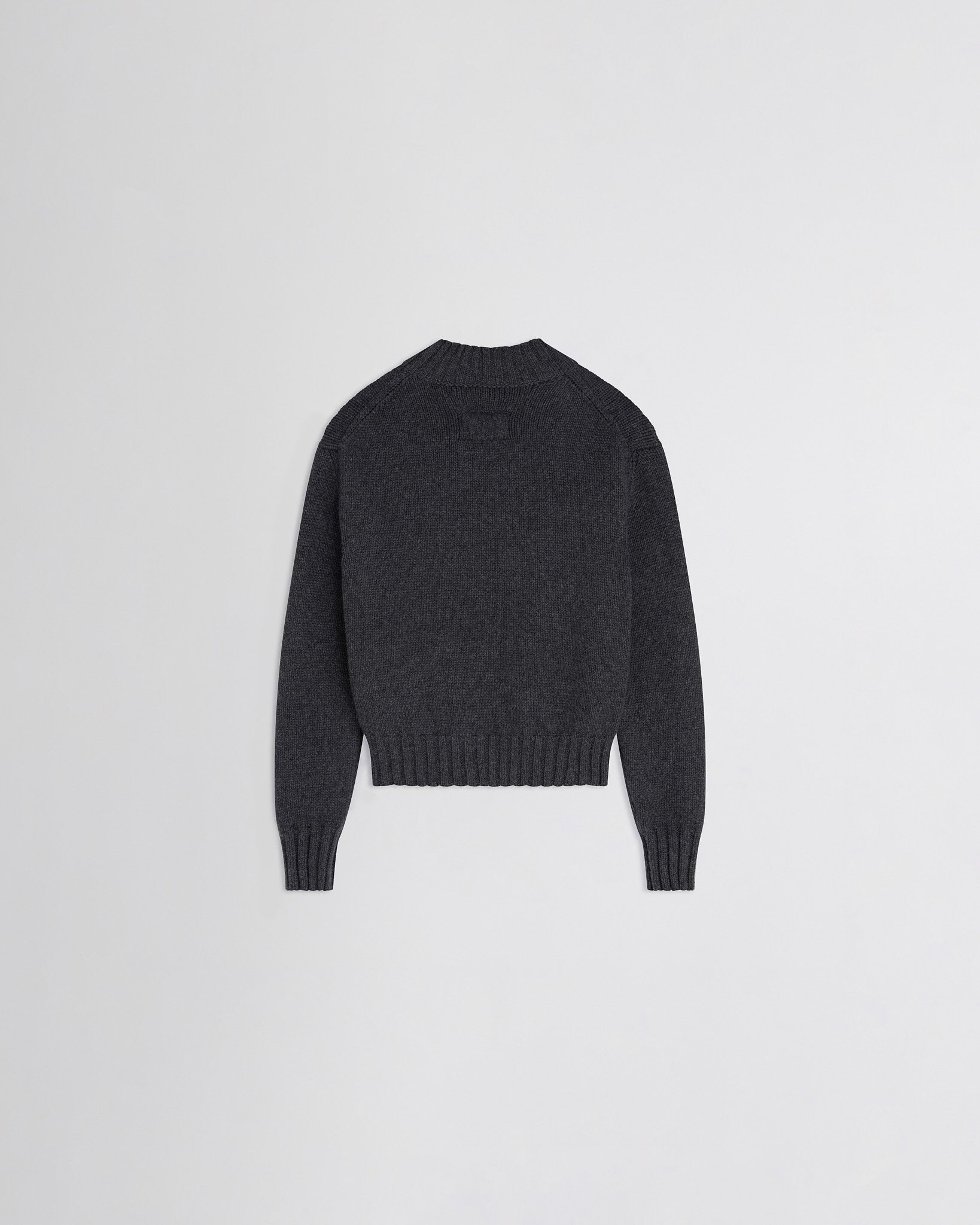 Flat back view of Crewneck Jumper in grey cashmere