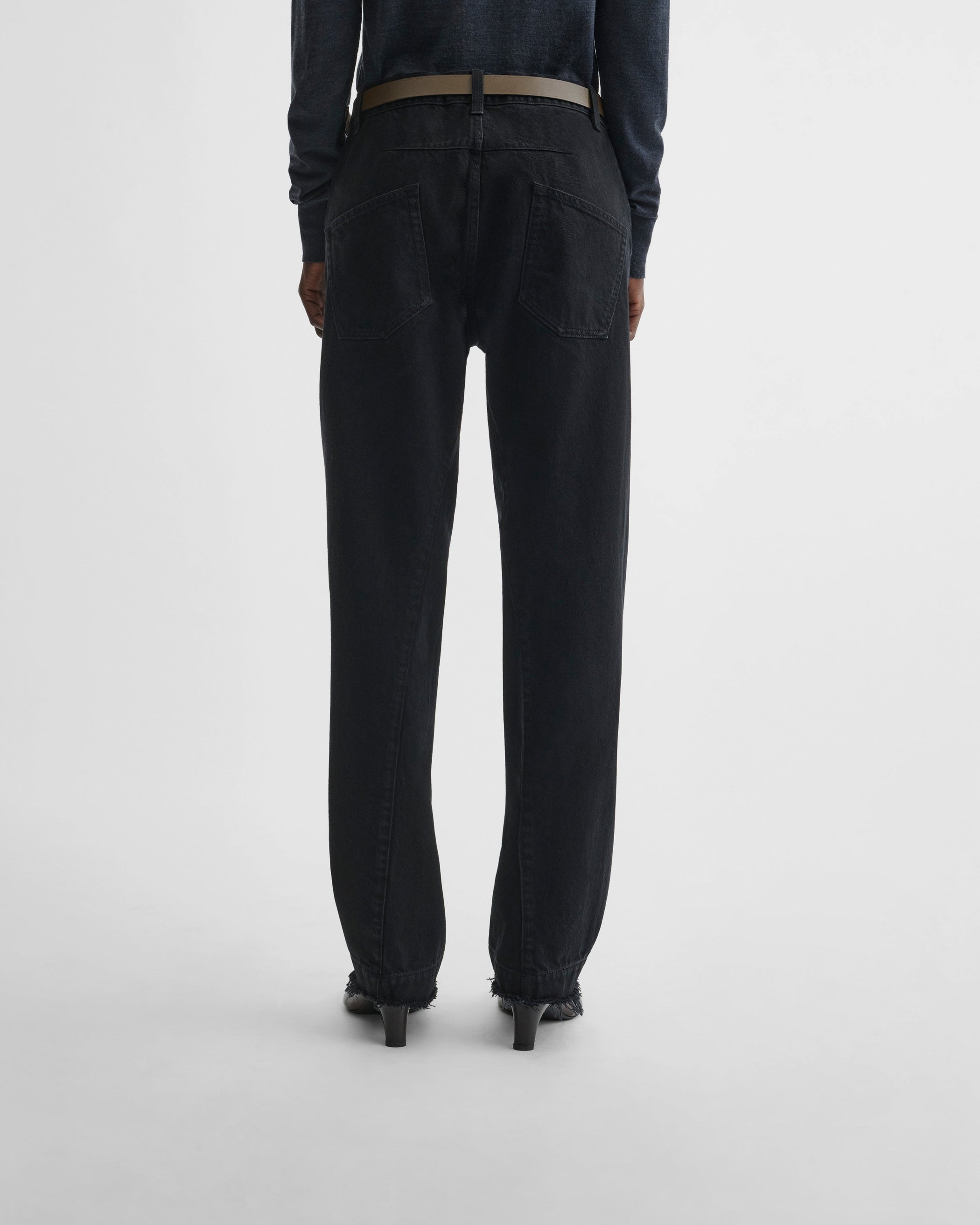 View of arch jeans in black cotton