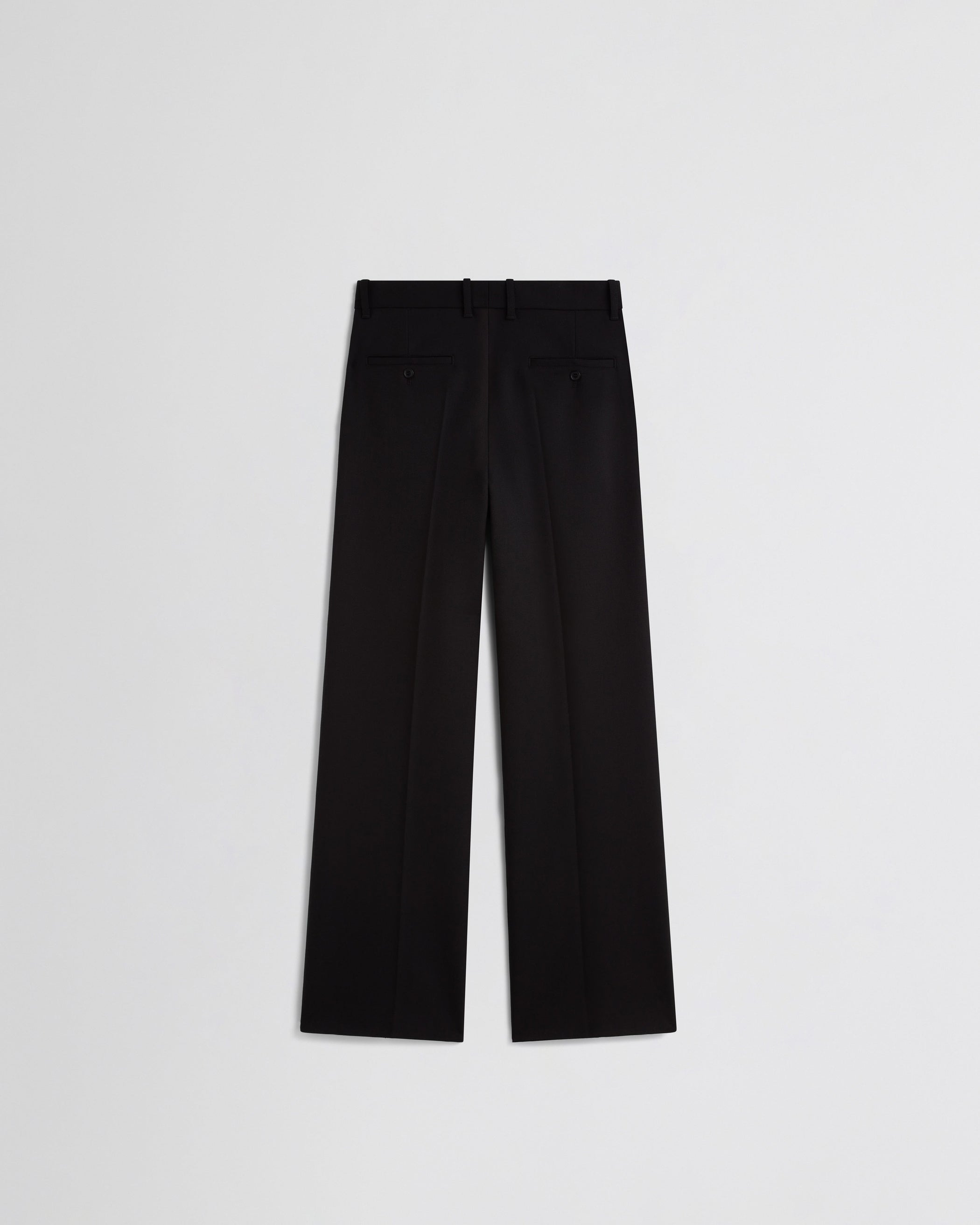 Flat back view of BOYISH TAILORED TROUSERS in black wool