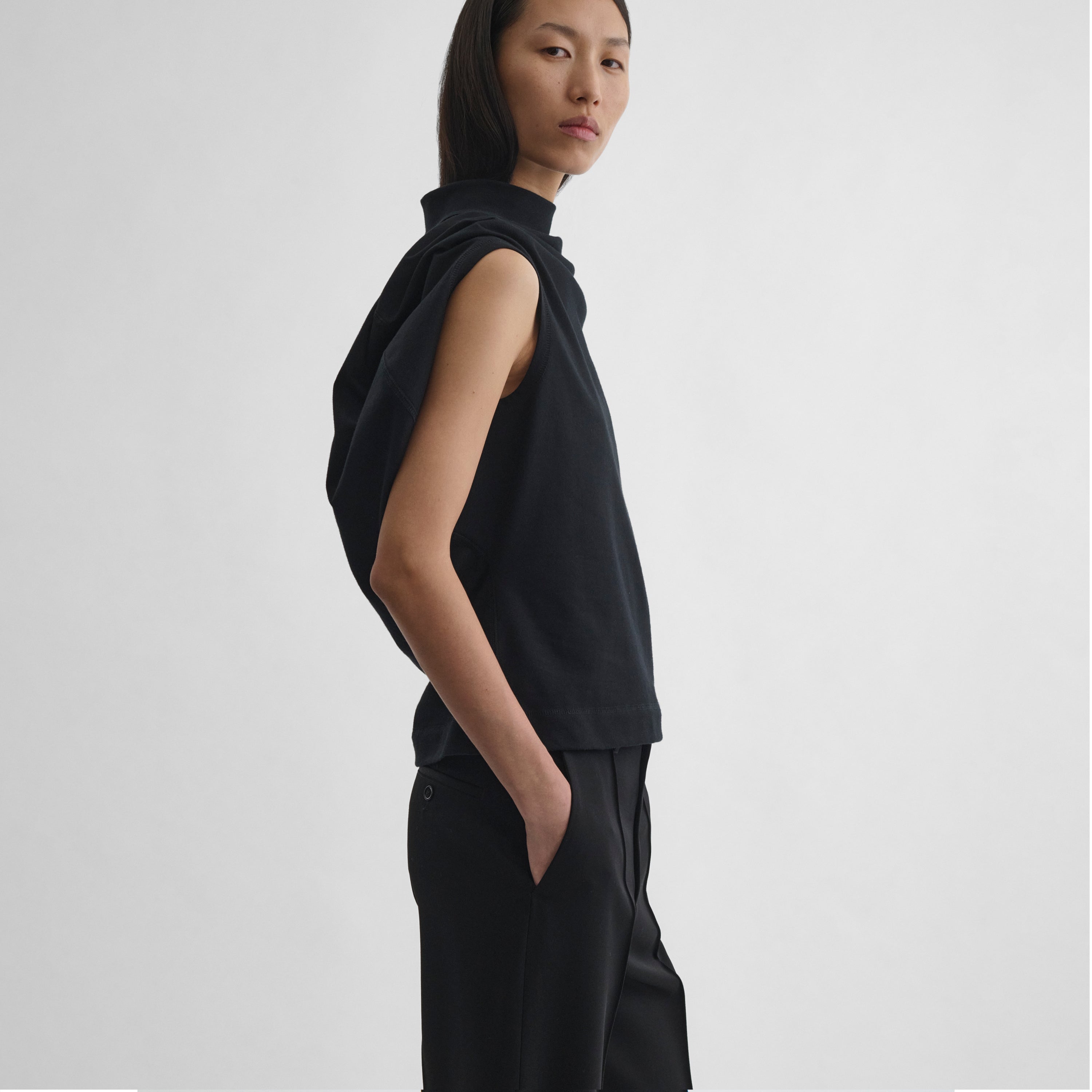 PHOEBE PHILO | BUD TOP | BLACK JERSEY