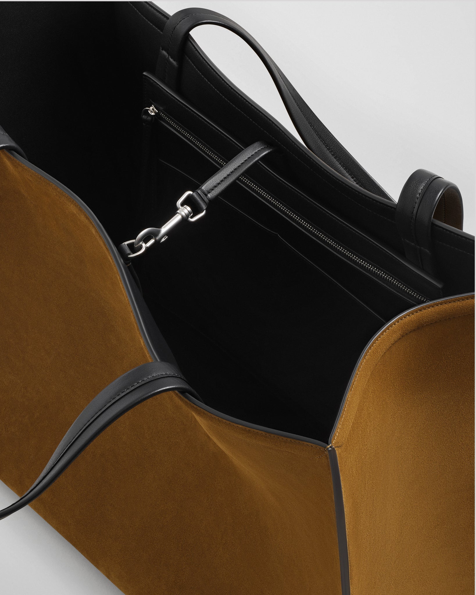 View of LARGE SLOUCH CABAS in toffee suede