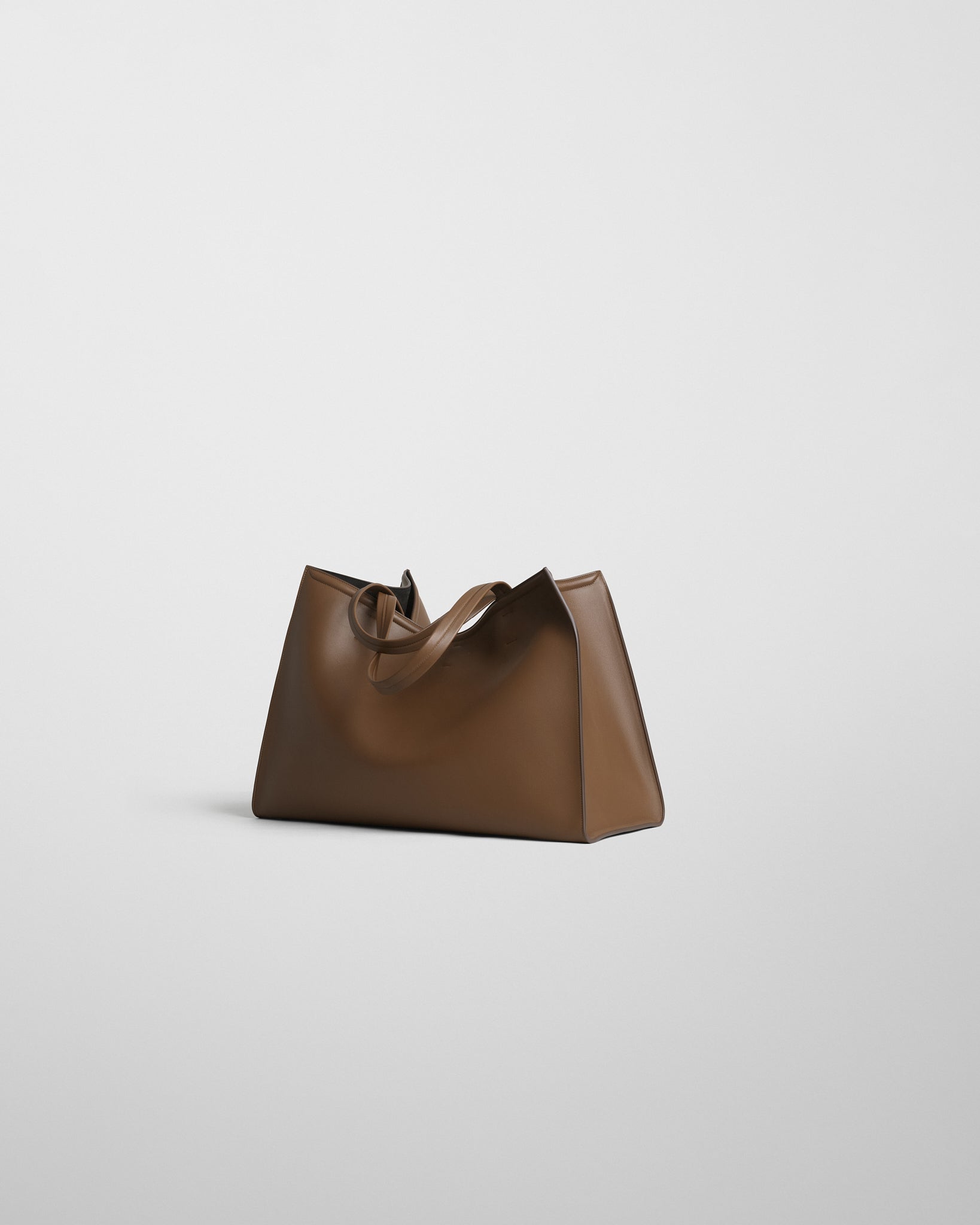 View of LARGE SLOUCH CABAS in khaki leather