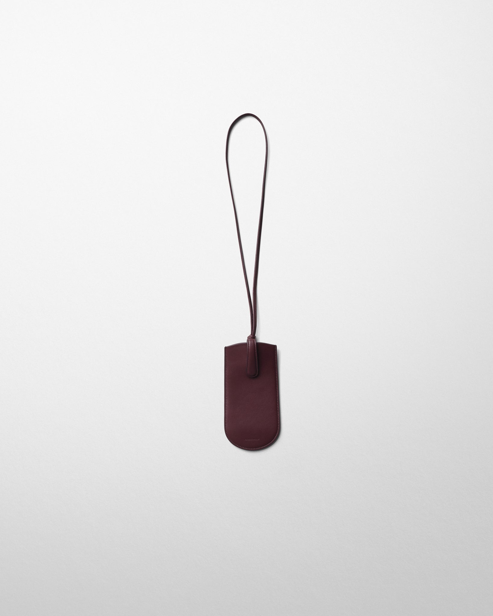 View of GLASSES POUCH in oxblood leather