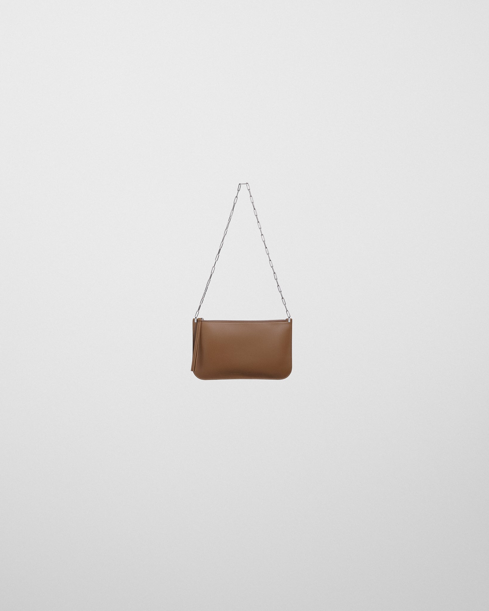 View of SLIP POUCH in khaki leather