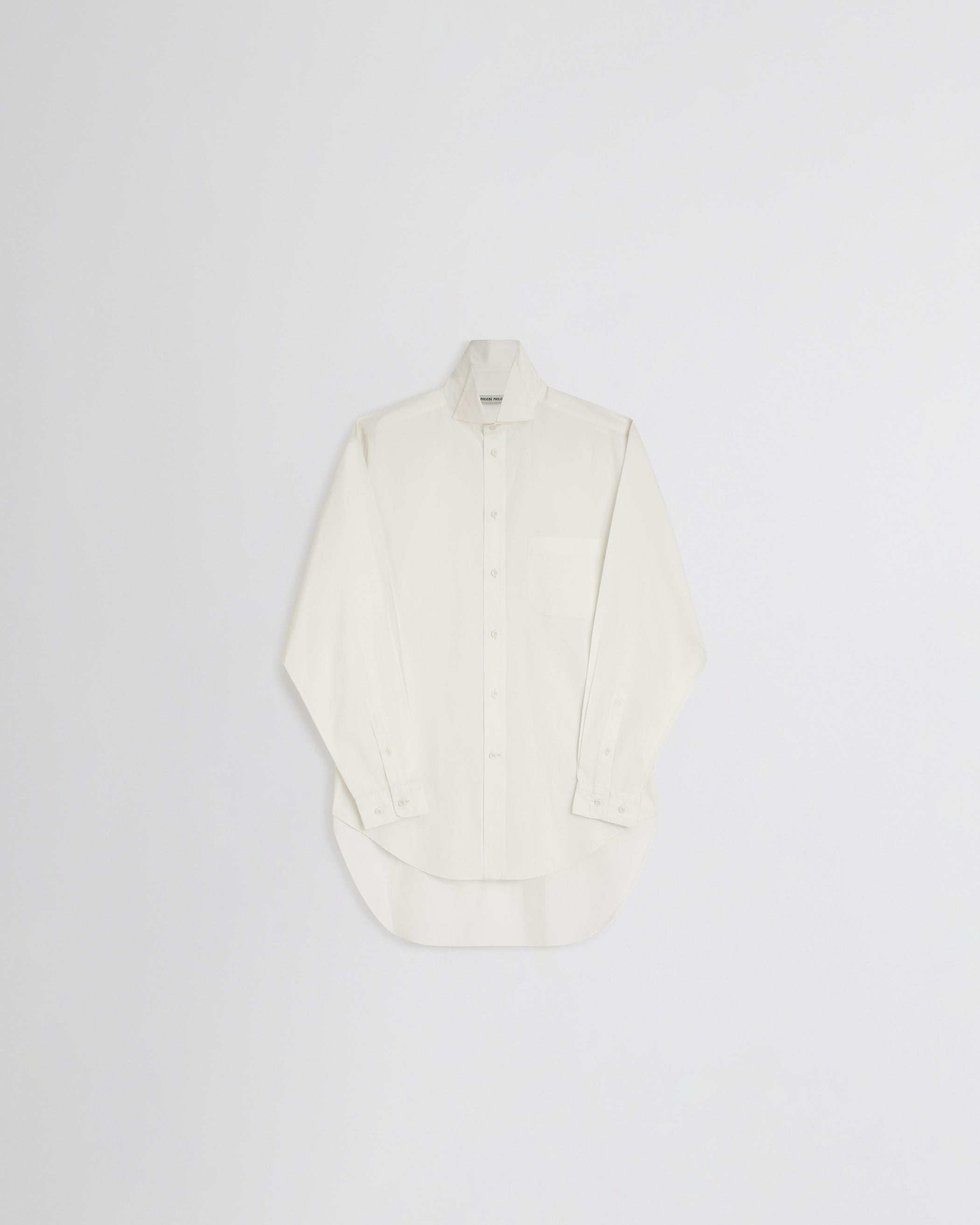 Flat front view of CLASSIC SHIRT in cream cotton