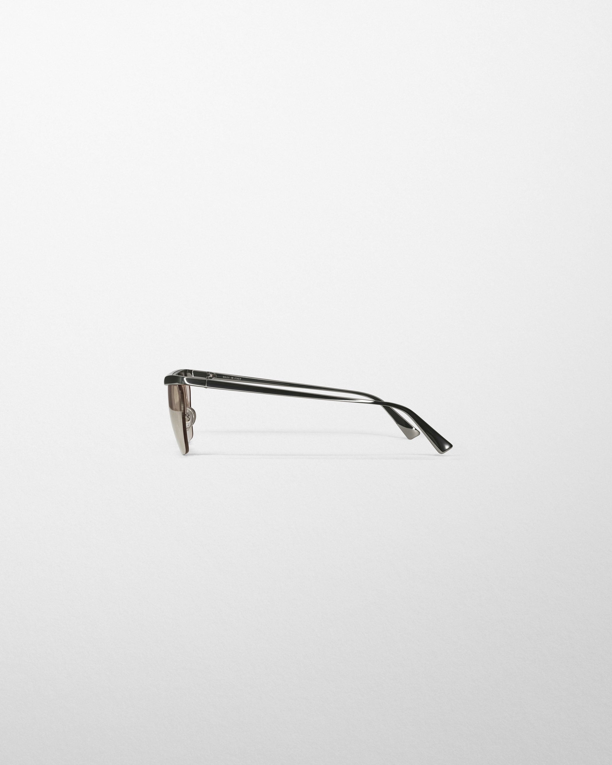 Flat side view of MONO METAL SUNGLASSES in palladium