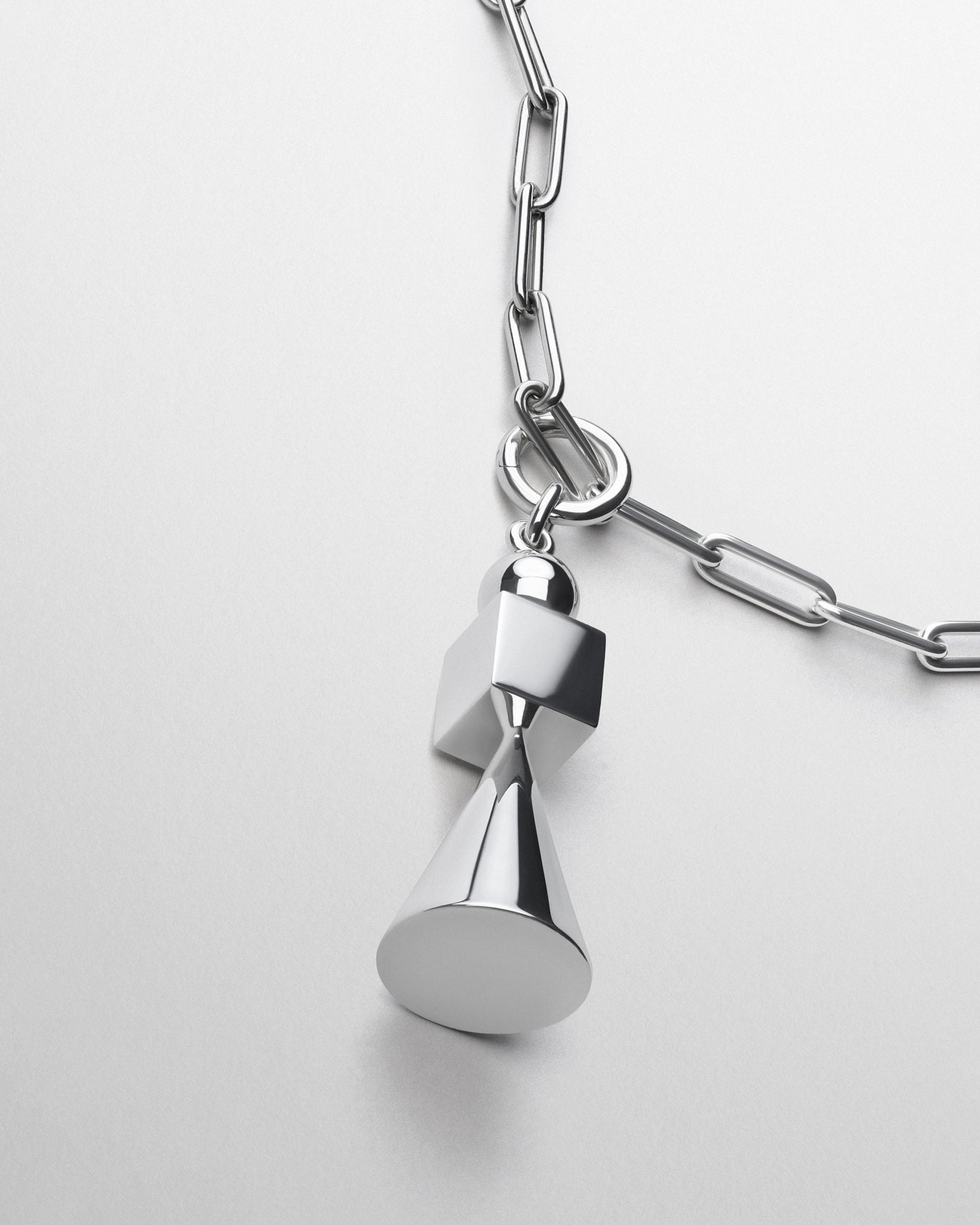 View of STACKED PENDANT in silver