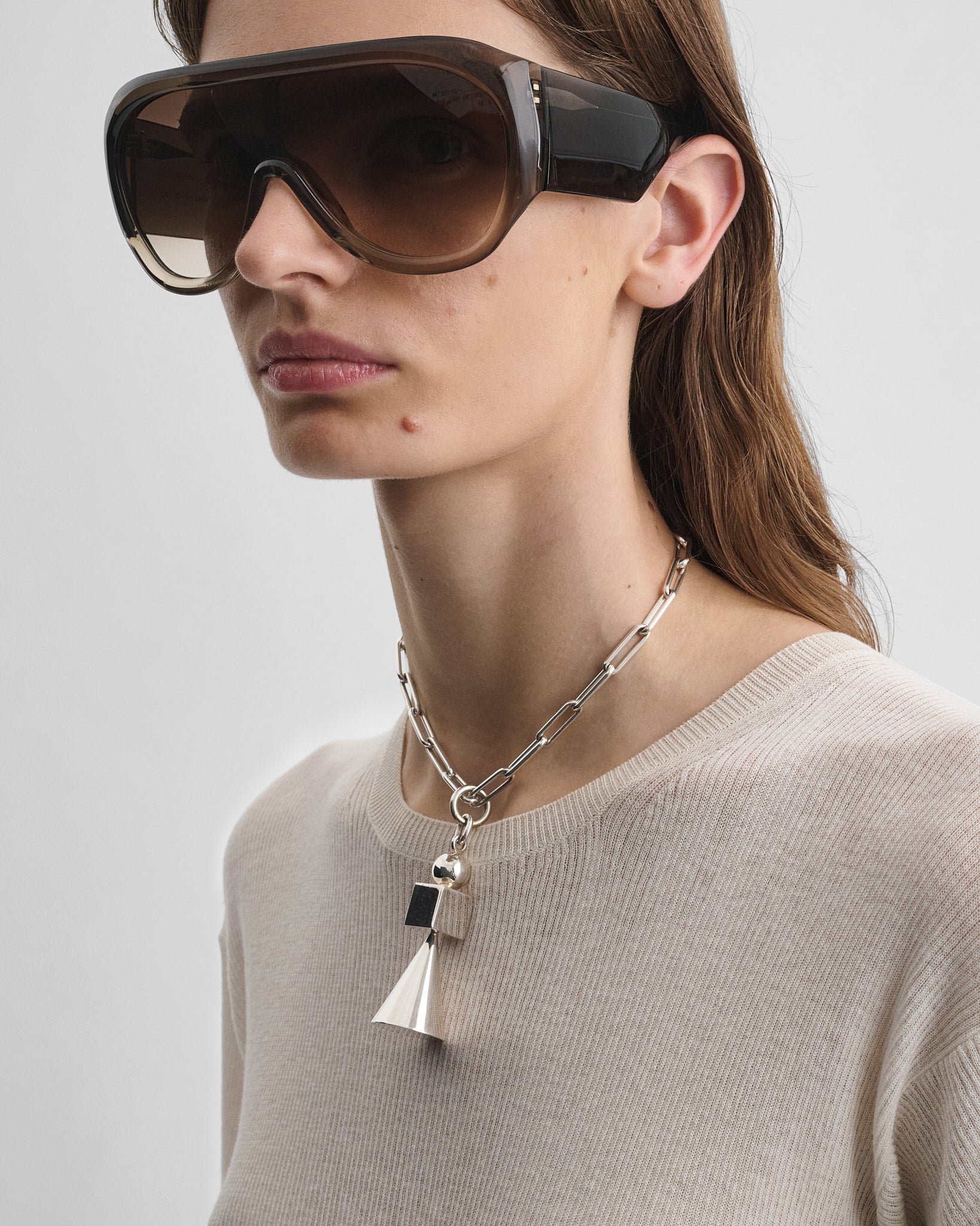 View of STACKED PENDANT in silver