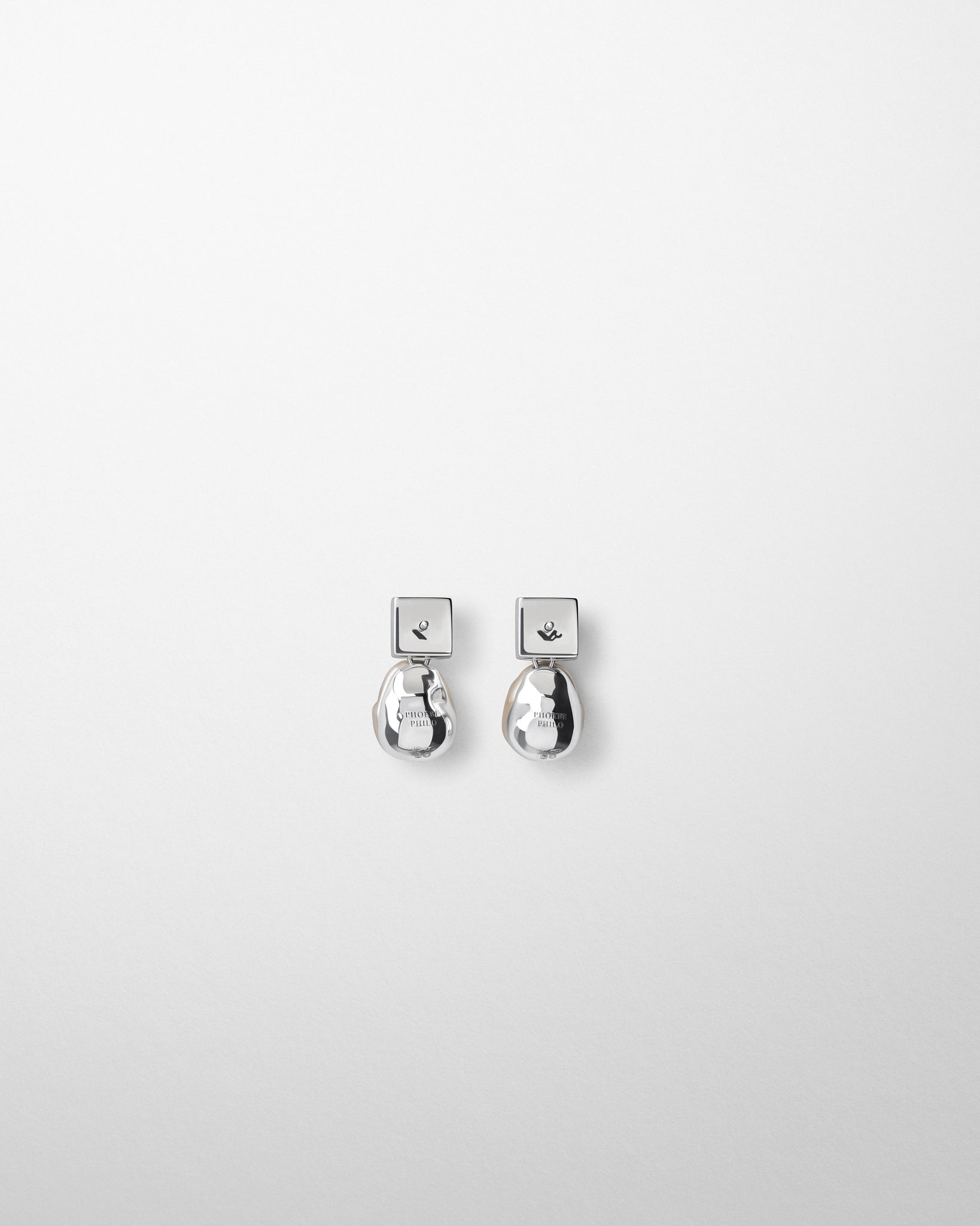 View of PEAR DROP EARRINGS in blush resin