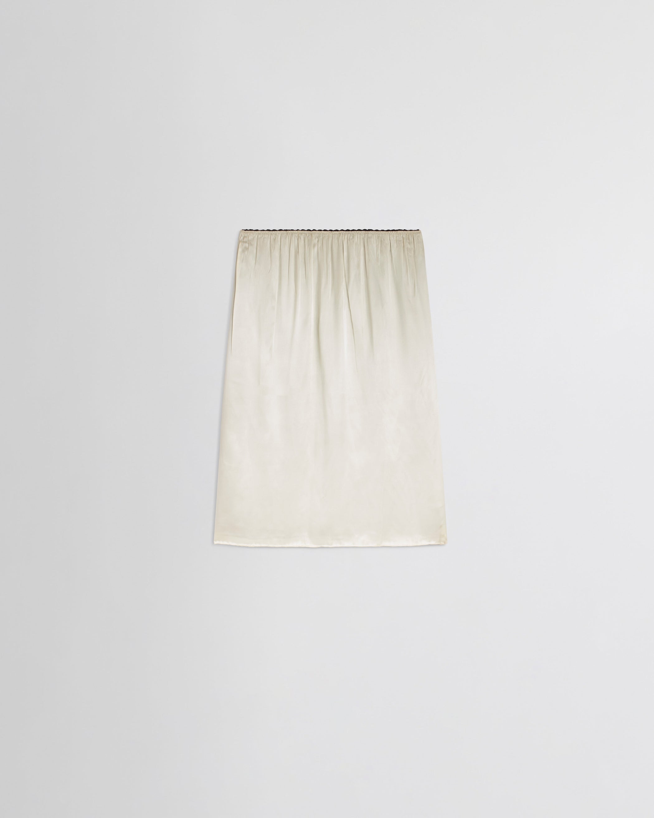 View of SLIP SKIRT in black silk