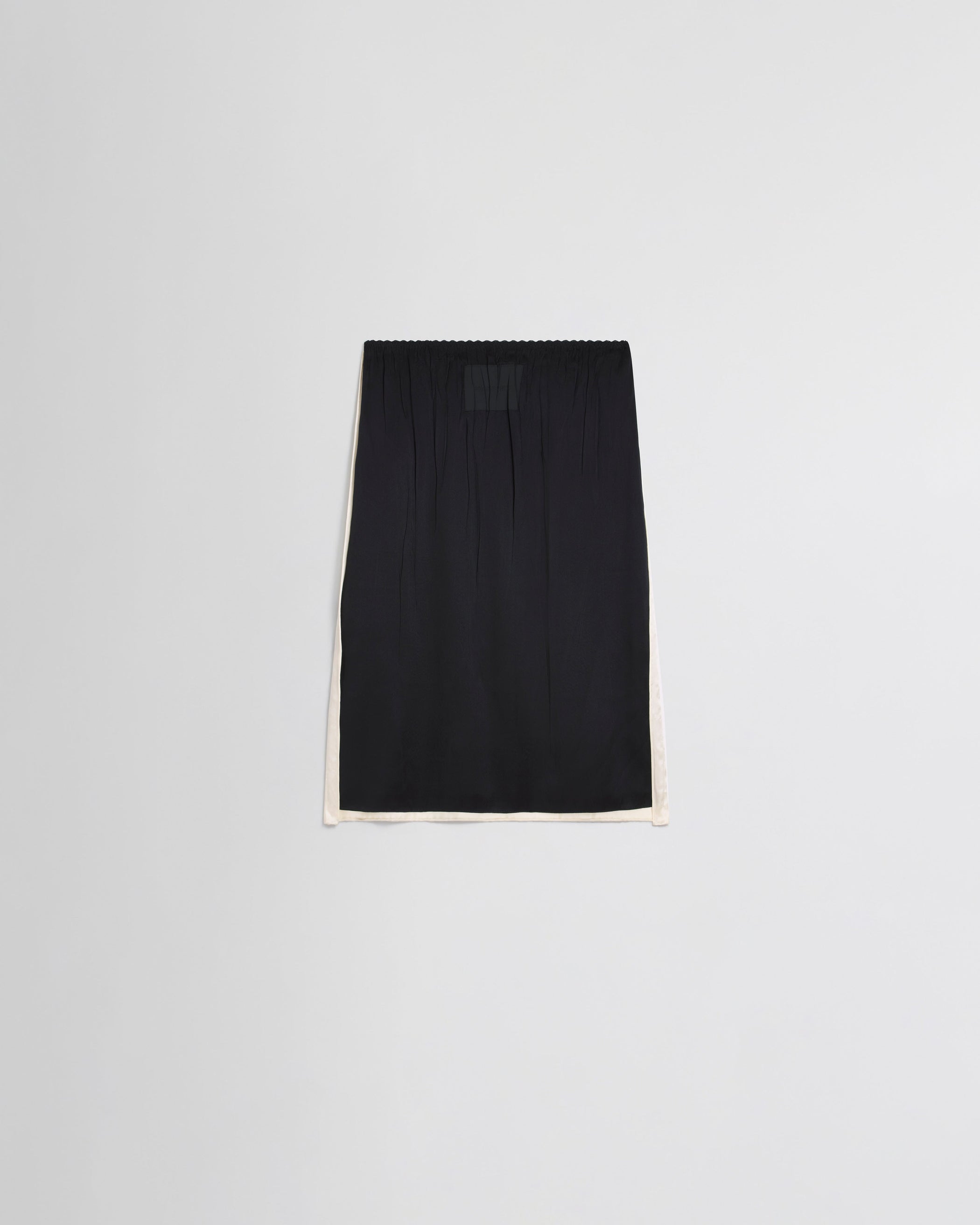 View of SLIP SKIRT in black silk