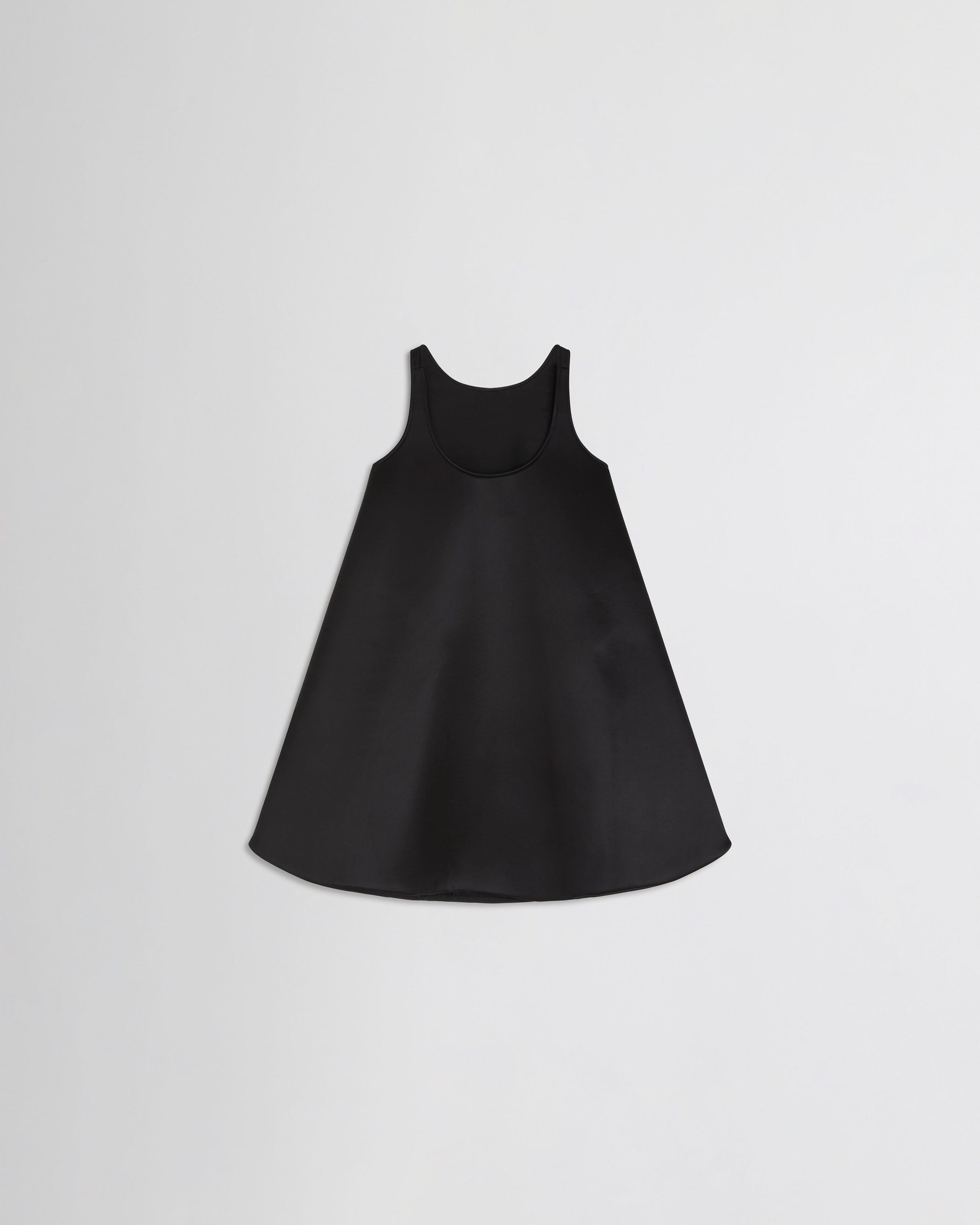 Flat back view of A TANK TOP in black silk
