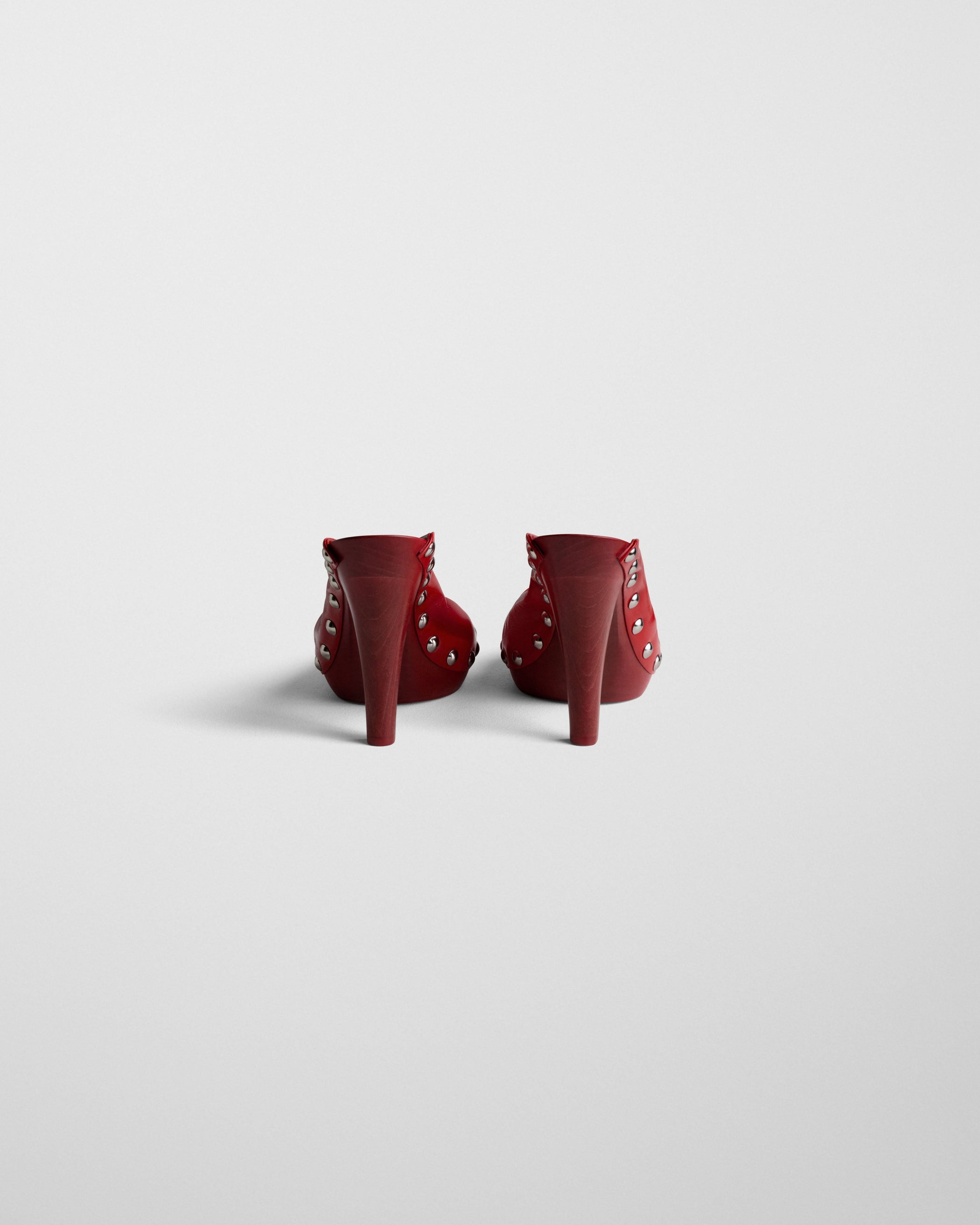 Back view of KNOTTED CLOG in candy red red